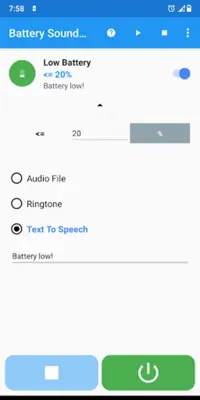 Battery Sound Alert android App screenshot 0